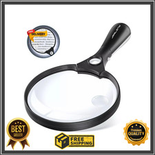 Large Magnifying Glass with Light 10X 20X 45X Illuminated Handheld Magnifier....