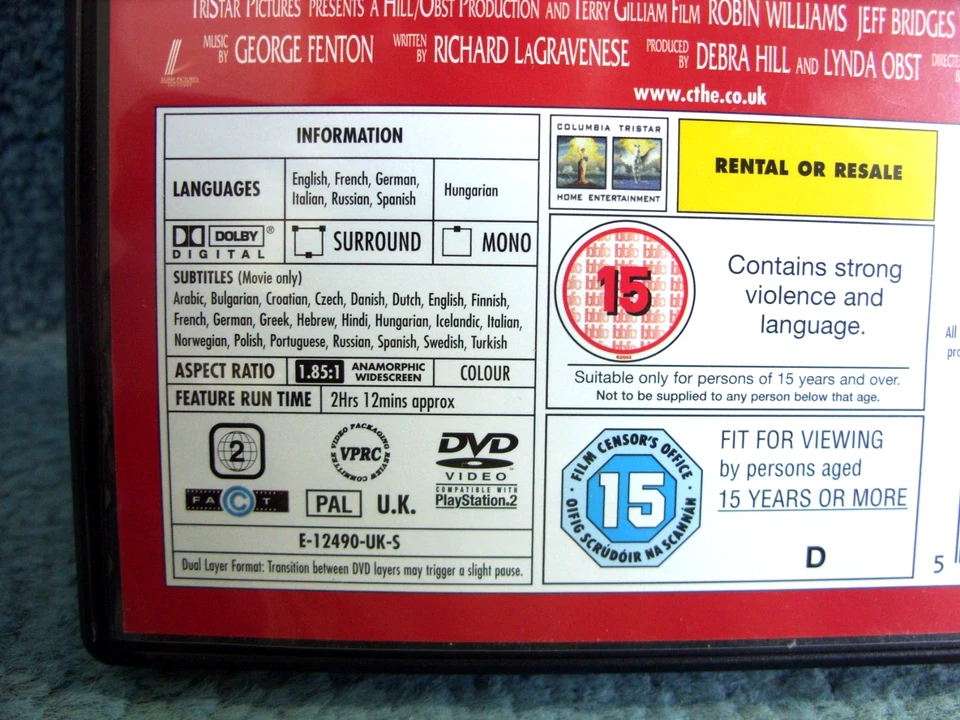 Fisher King (DVDR2) 1991 Robin Williams 132mins (BARGAIN) - Image 4 of 4