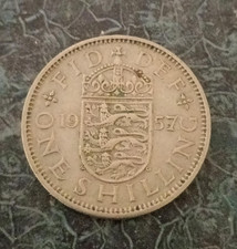 1957 - Great Britain  Queen Elizabeth II  1 Shilling