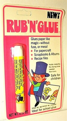 Rare Vtg Rub N' Glue Stick 1960-70s NOS New MIP Collectible School Supply Only