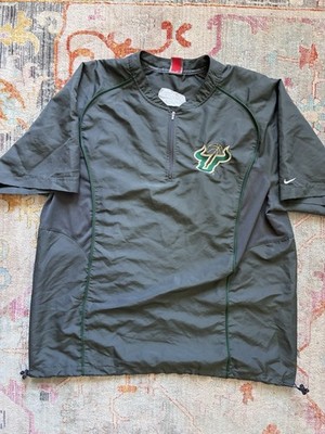 Nike USF South Florida Bulls Basketball 1/4 Short Sleeve Windbreaker Shirt XL