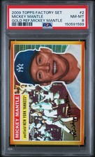Mickey Mantle PSA 8 2009 Topps Chrome Gold Refractor 1956 Style
