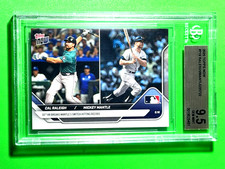 BGS 9.5 GEM MINT 2025 TOPPS NOW #719 CAL RALEIGH - MICKEY MANTLE 55HRs 5451