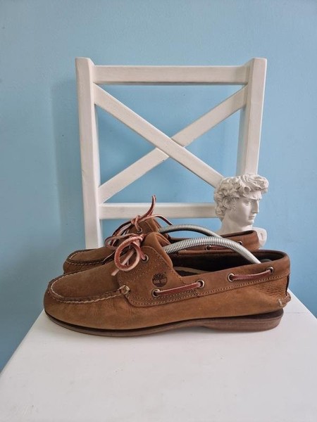 Men Timberland Loafers Brown Leather 43.5 #NYE3