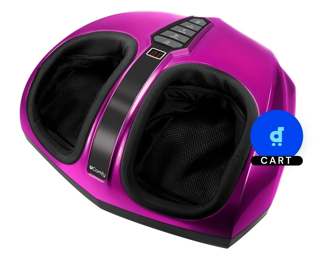 ucomfy leg foot calf and ankle massager squeeze and vibration Ucomfy 8954 Leg and Foot Massager with Heat Option, Red/Black main image 0