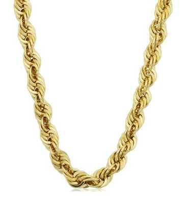 Herren 14 Karat Gelbgold gefüllt 6 mm Seil Kette Halskette