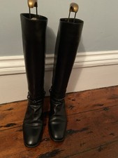 Russell & Bromley Jack-boot Black Leather Boots Size 37.5