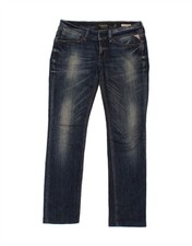 REPLAY Damen Jennpez Low Waist Slim Jeans W27 L27 Navy Blau Baumwolle AG02