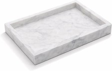Natural White Marble Tray for Bathroom  Kitchen  Vanity  Desktop, Stone Or...