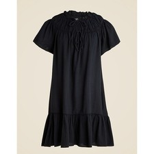 J Crew Airy Gauze Babydoll Dress XS Black NWT Cover Up Ruffle CI270 J.Crew