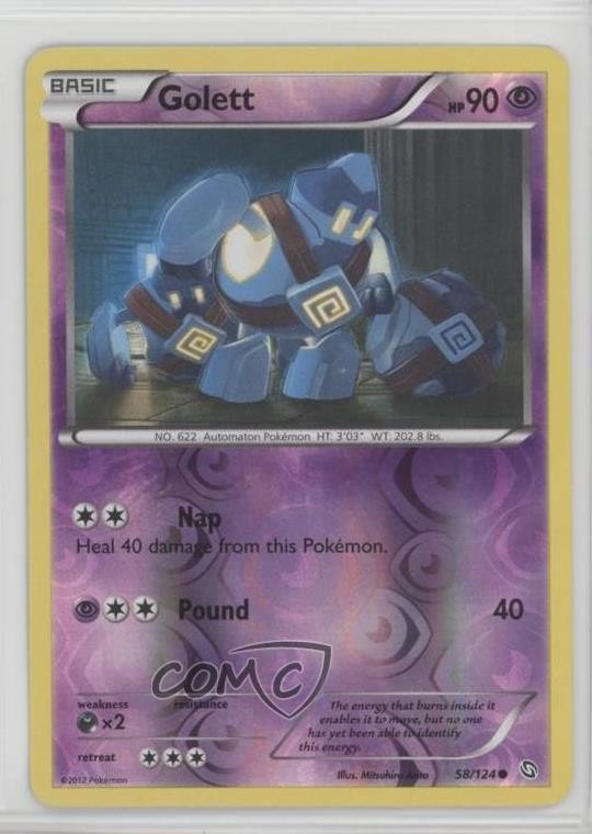 Golett Reverse Foil Pokémon Black & White Dragons Exalted #58