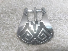 Nocona Aztec Style Small Silver Engraved Belt Buckle Replacement Great VIntage