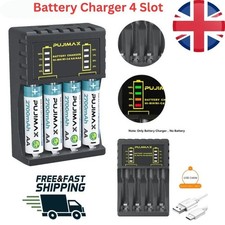 Battery Charger 4 Slot For AA AAA NI-CD NI-MH Rechargeable Batteries UK