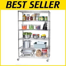 UltraDurable 6-Tier Metal Wire Rack, 48" x 18" Shelving Unit