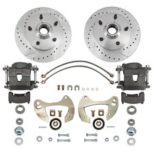 Front Brake Kit Deluxe Drilled/Slotted New for 1955 - 1964 Chevy Full-size Car