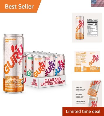 ZERO SUGAR Organic Energy Drink Variety Pack - Clean Plant-Based Caffeine, 12...