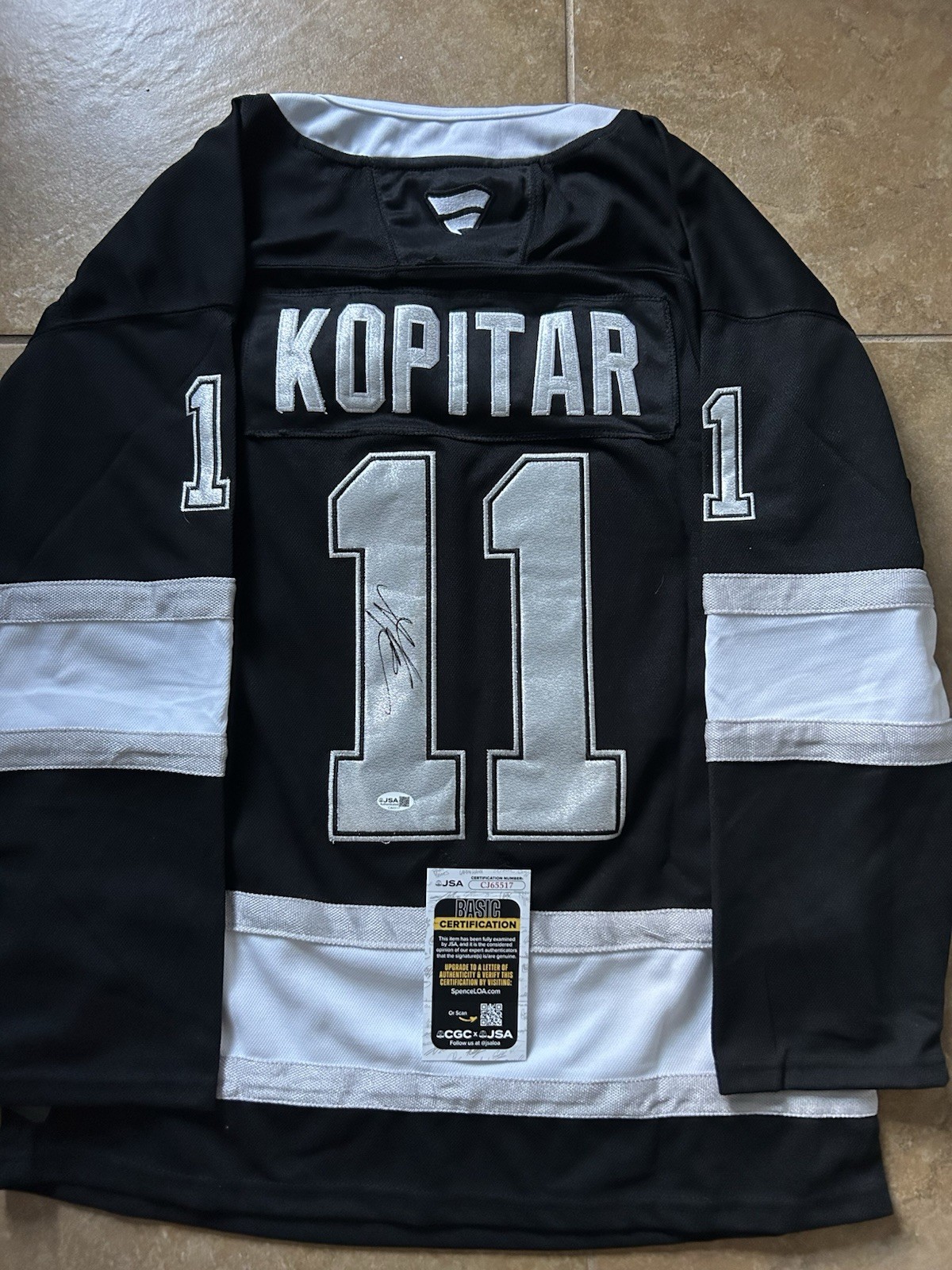 Anze Kopitar Autographed Signed Los Angeles Kings Jersey JSA COA 