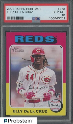 2024 Topps Heritage #473 Elly De La Cruz Reds RC Rookie PSA 10 GEM MINT