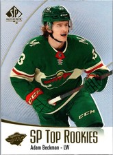 Adam Beckman 2021-22 SP Authentic SP Top Rookies Minnesota Wild #TR-35