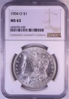 1904-O NGC MS63 Morgan Silver Dollar .99 cent Start No Reserve!!