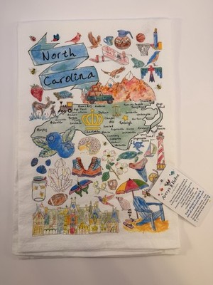 NEW Avery s Home North Carolina Map Flour Sack Tea Towel
