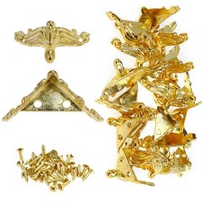 Bitray 20 PCS Corner Protectors Antique Brass Jewelry Box 1.41 0.75 , Gold