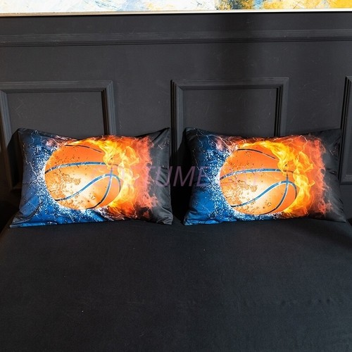 3D Print Soccer Ball Basketball Sports Boys Kids Doona Bed Duvet Quilt Cover Set - Bild 20 von 66