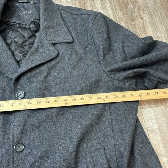 Calvin Klein Abrigo Hombre Lana Guisante Gris Talla XXL Foto 4 de 4