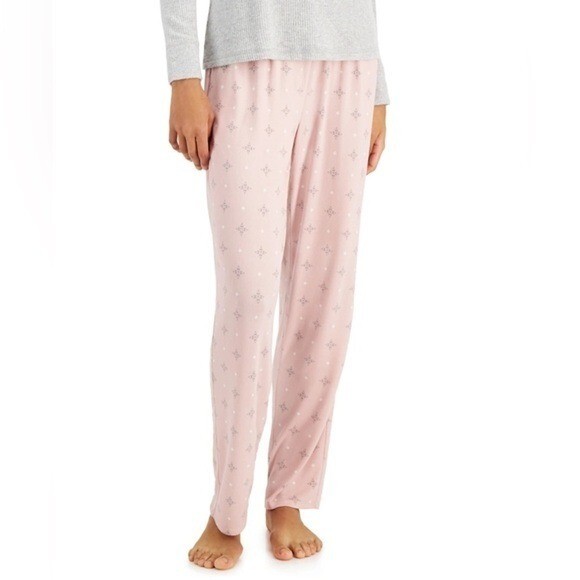 CHARTER CLUB Soft Knit Printed Pajama Pants, size Small sweet geo color