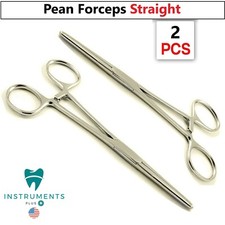 2x Fishing Hemostat forceps 5" Curved Pean Forcep Locking Clamps Stainless New