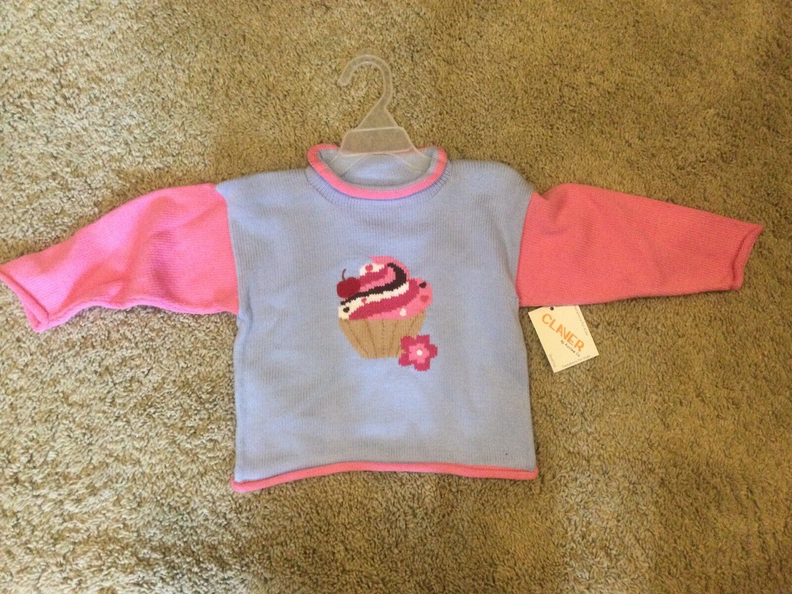 Nwt Claver sz 2t girl emb sweater neck Limited price cupcake Ranking TOP9 roll
