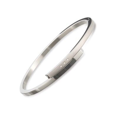 BOCCIA Women's Jewelry Hinged Bangle Pure Titanium Polished Satin Finish 03041-02