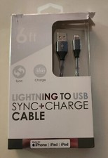 Apple IPhone, IPad, And IPad USB Sync  Charging Cable 6 Foot Cord