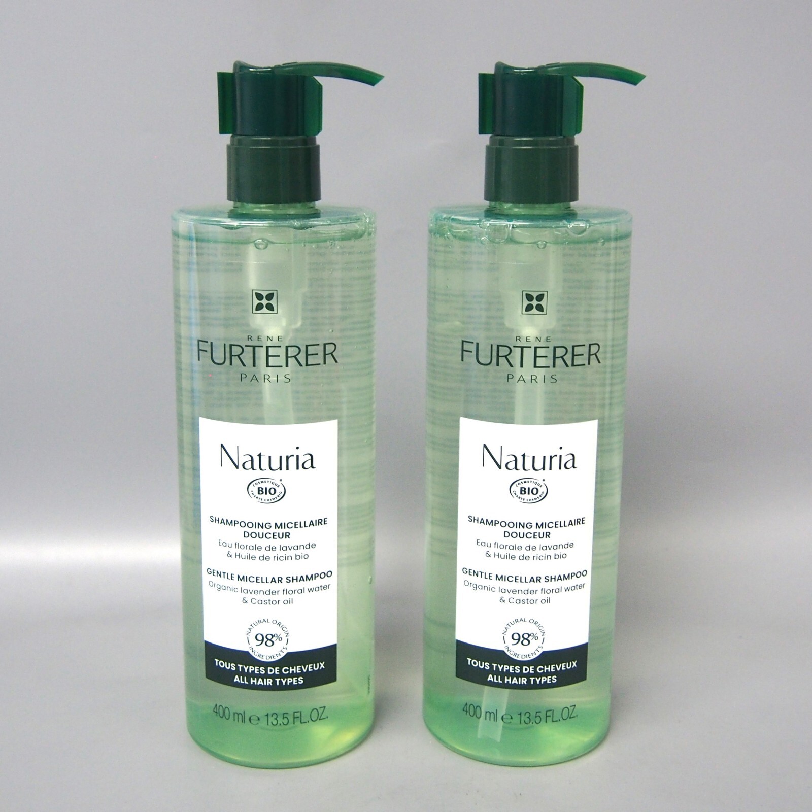2 УПАКОВКИ 400 мл нежного мицеллярного ШАМПУНЯ Rene Furterer NATURIA, 400 мл / 13,5 унций