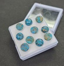 WHOLESALE BLUE COPPER TURQUOISE CABOCHON ROUND SHAPE LOOSE GEMSTONE