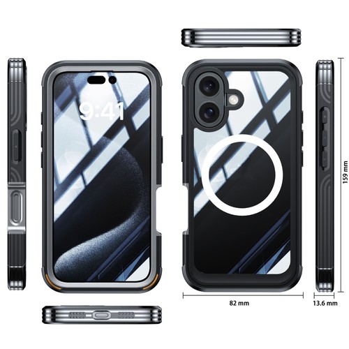 360 Case Shockproof Magsafe Cover With Built Screen Protector For iPhone 15 16 - 第 29/38 張圖片