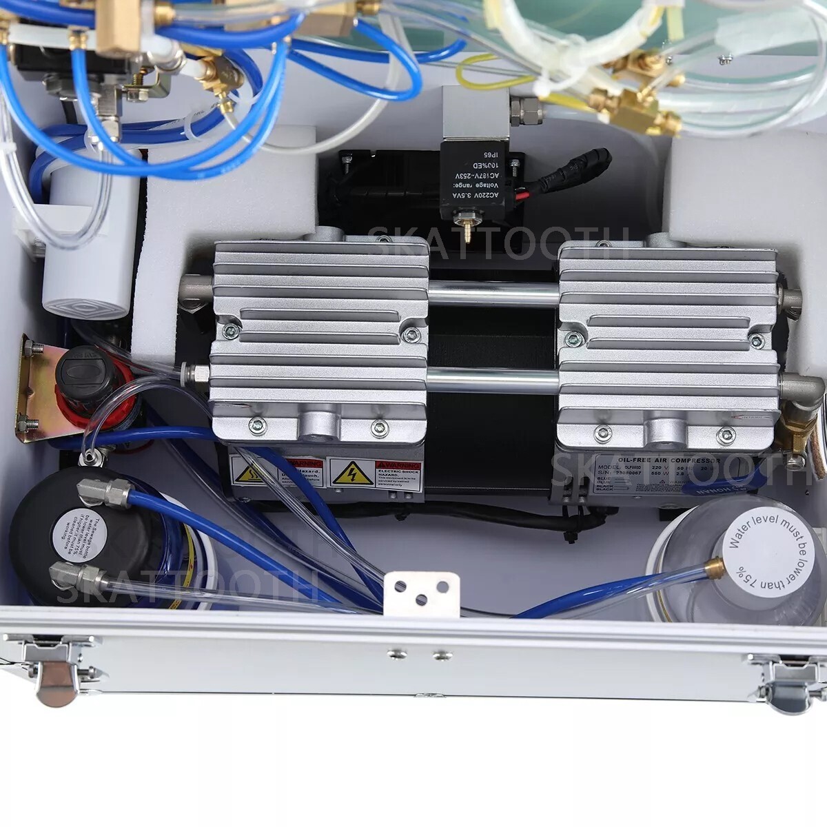 Portable Dental Mobile Delivery Unit Air Compressor Syringe Suction Rolling Case