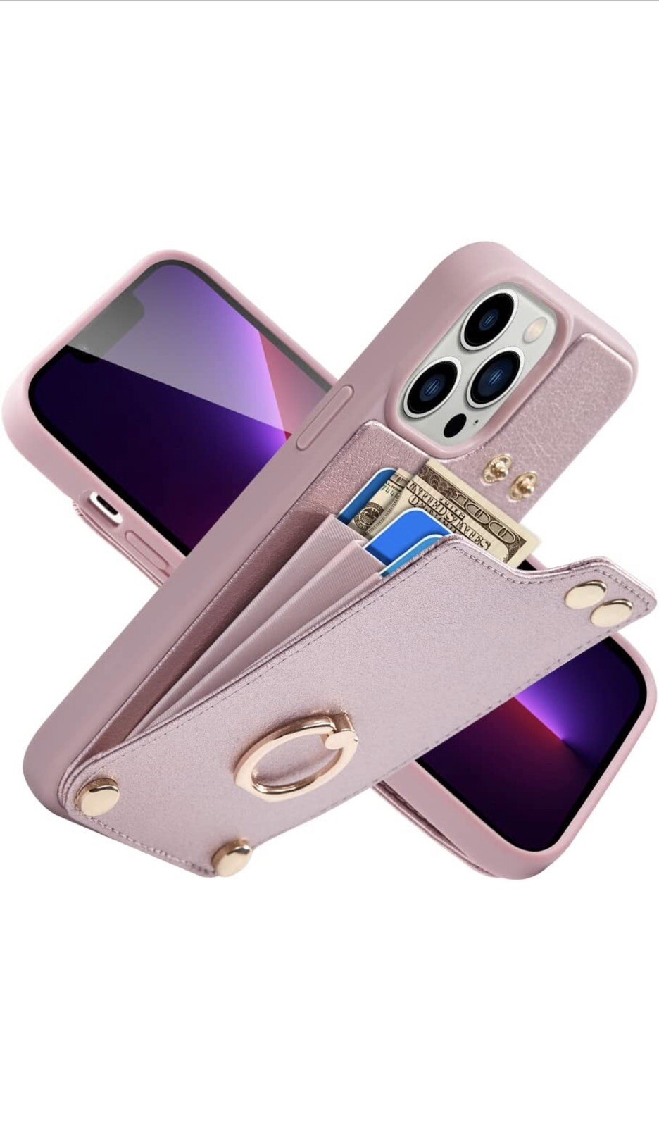 Leather Wallet Case with Card Holder for iPhone 13 Pro Max, 36 Slots-image