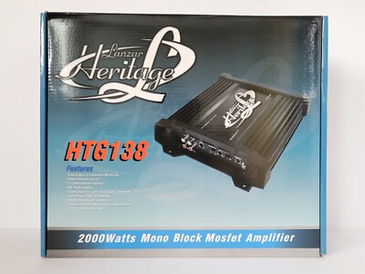 Lanzar HTG138 Heritage 2000W Monoblock Car Sub Subwoofer Audio Amp Amplifier NEW