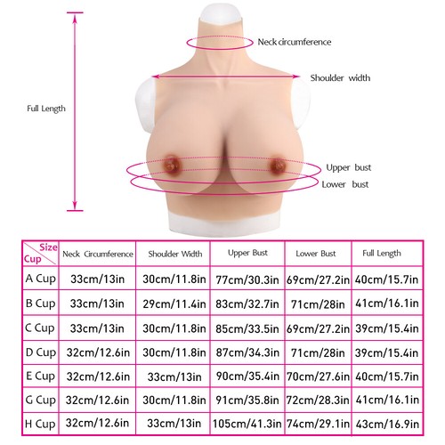 B-G Cup Silicone Breast Forms Fake Boobs Crossdresser Drag Queen Transgender - Picture 9 of 16