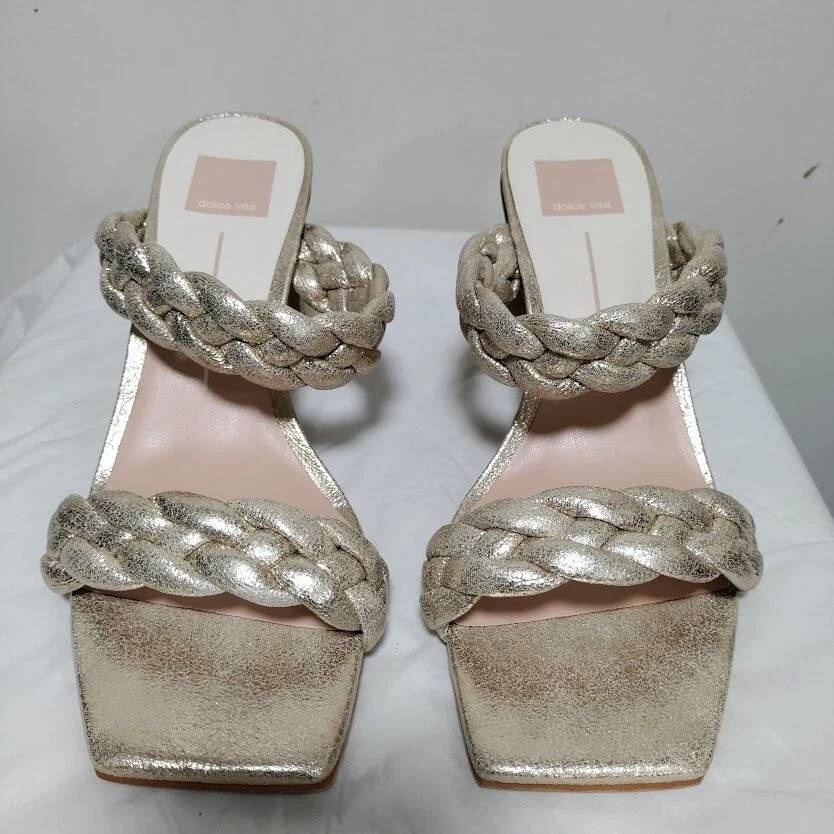 Dolce Vita Boho Festival Flor Formal Paily Metálico Stella Gamuza Tacones Talla 9 Foto 4 de 4