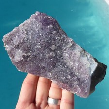 Minerali *** DRUSA di AMETISTA VIOLA con CALCEDONIO Brasile