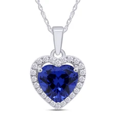 4.5Ct Adorable Heart Pendant Necklace Simulated Blue Sapphire Solid 925 Sterling