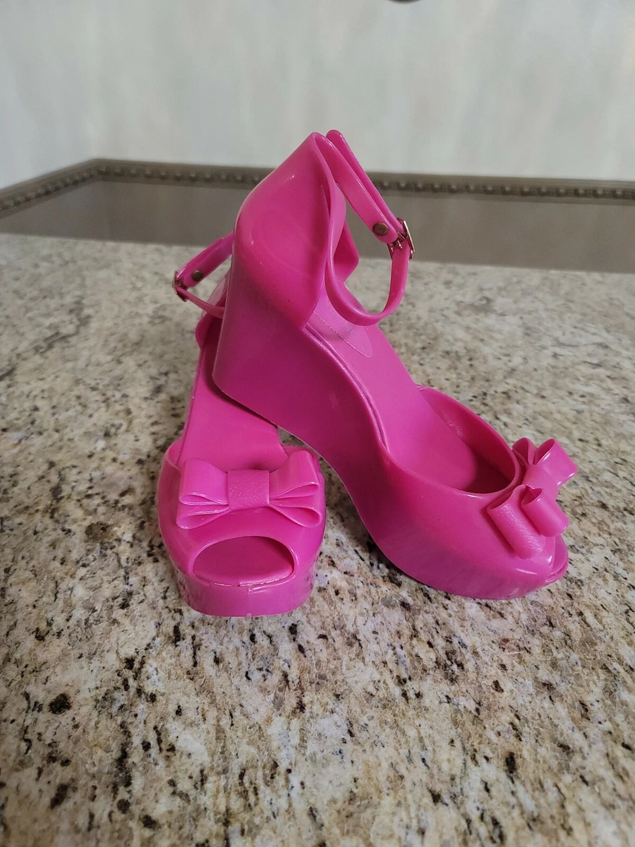 Louis Vuitton Purple Rubber Ankle-Strap Wedge Sandals