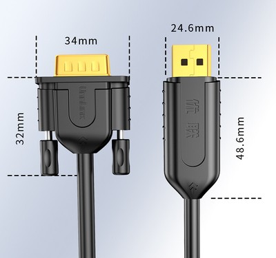 DP DisplayPort auf VGA Kabel DP auf VGA Stecker auf Stecker 1080P Full HD
