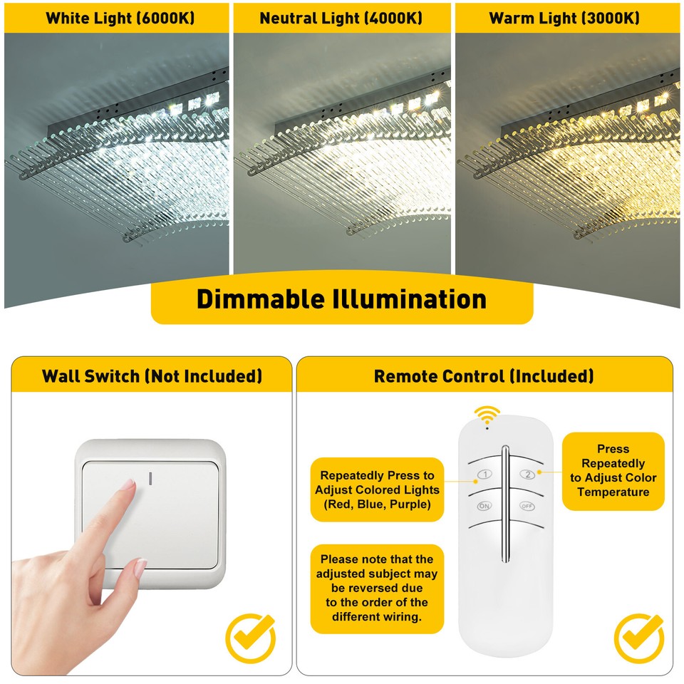 Crystal Chandelier Lamp Ceiling Light LED Lamp Living Room Bedroom