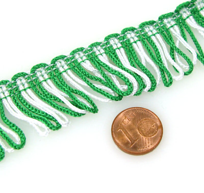 1x2,1 Meter 1x1,2 Meter Borte Posamentenborte grün-weiß Schmuckband 25mm Nr.13