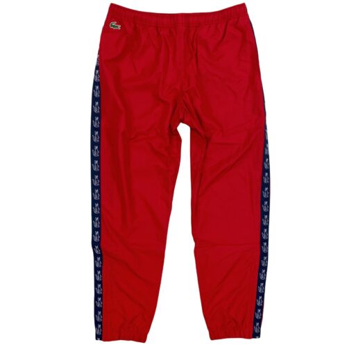 Lacoste Men's Logo Band Tennis Track Pants Sweatpants Red Blue White XH3571-528 - Picture 1 of 5