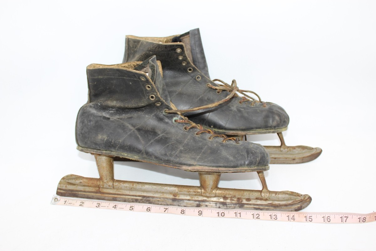 Antique ARCO Nickel Flash Tubular Ice Skates Leather Speed Skates Vintage Size 9 Vintage CCM Leather Speed Skates, Eagle Skating Shoes, Made  main image 2