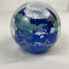 Dynasty Gallery World Earth Glass Paperweight Glow in the Dark
